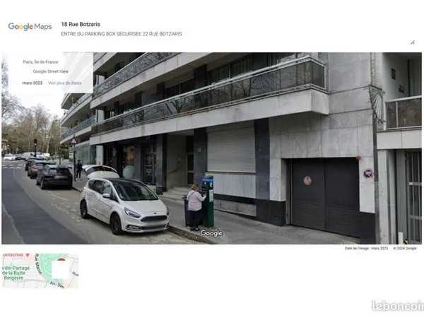 Loue parking box paris botzaris 75019