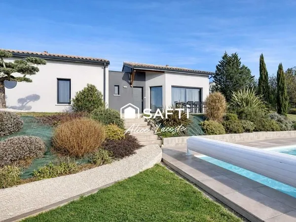 Villa contemporaine avec sous-sol et piscine