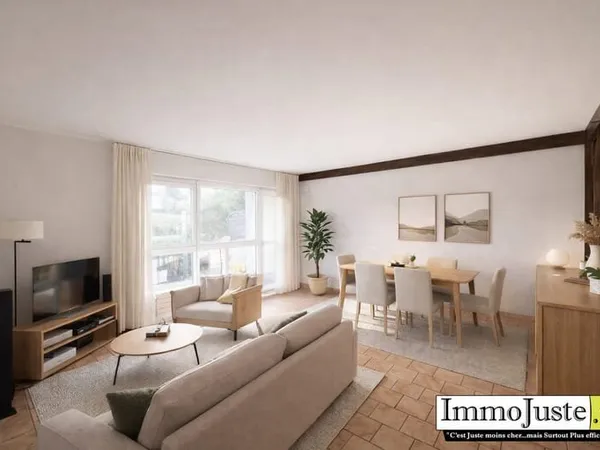 Appartement type F3 de 76m2, 2 chambres, loggia