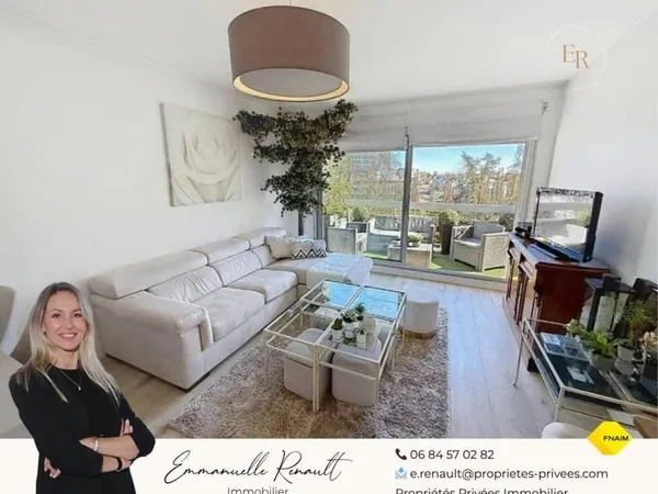Appartement T3, 67.60 m2, très lumineux avec terrasse, garage et cave. Vannes centre, quartier Palai