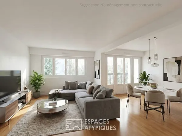 Appartement lumineux de 88 m2 au dernier étage dans le quartier de Gravigny