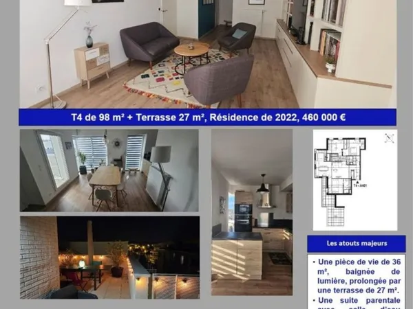 Appartement type 4 récent rare sur le marché
