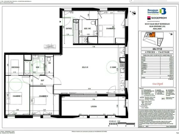 Appartement Bordeaux 4 pièces 112.35 m2