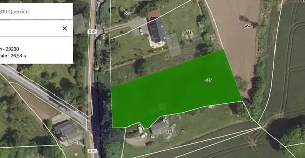 Terrain de loisirs, zone agricole, 2654 m² à QUERRIEN
