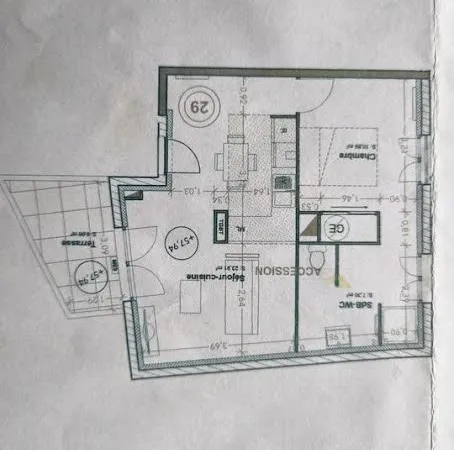 Appartement 2 pièces 42 m²