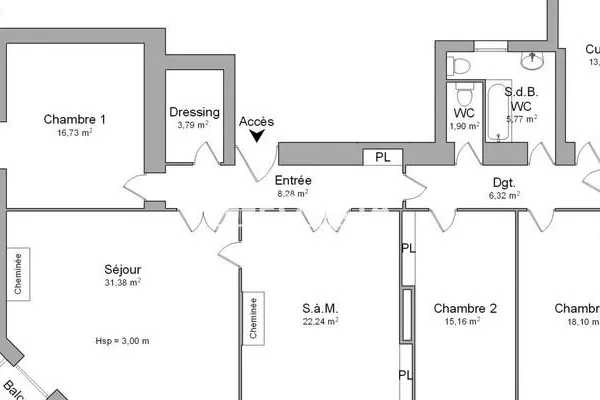 Appartement 5 pièces 145 m²