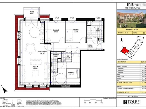 Appartement 4 pièces 85 m²