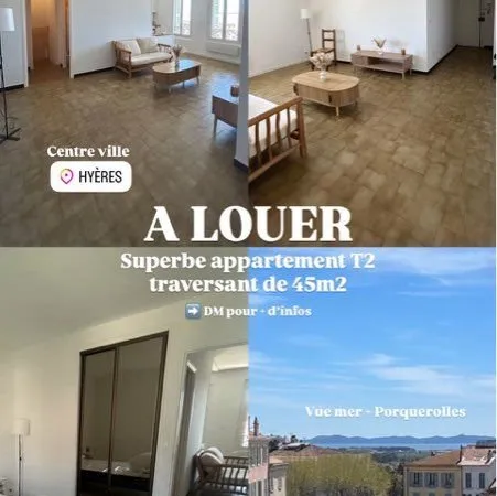 T2 vue mer, rénové, lumineux, en centre ville