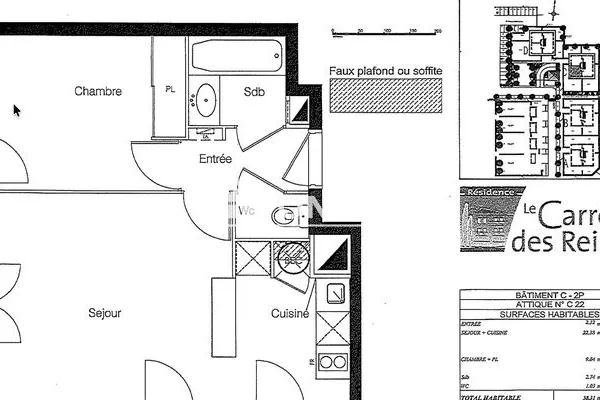 Appartement 2 pièces 38 m²
