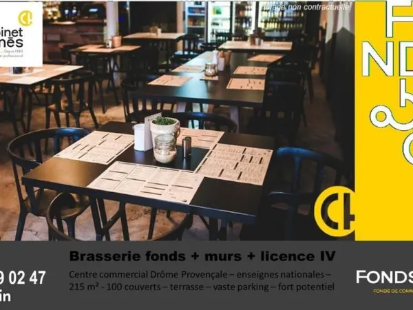 Fonds de commerce brasserie, restaurant 243 m²