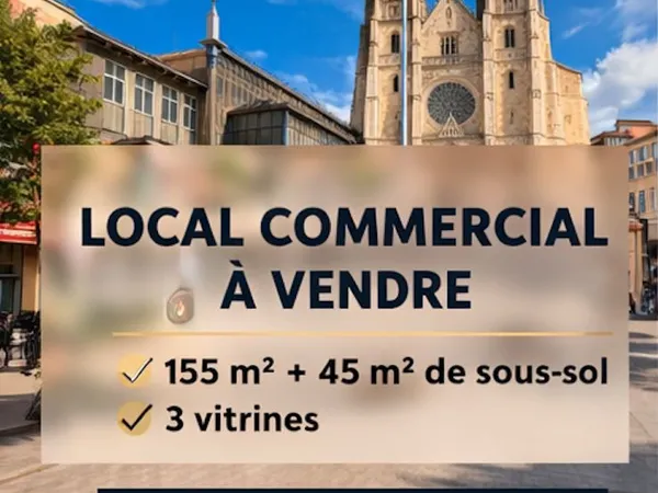 Dax centre - Local commercial 200 m² - 3 vitrines - Emplacement n°1