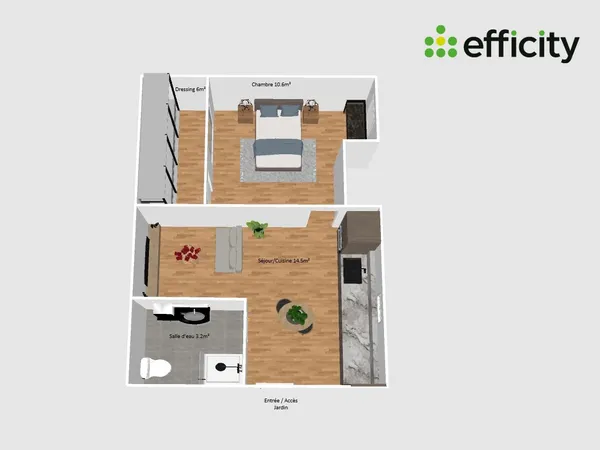 Appartement 1 pièce 35 m²