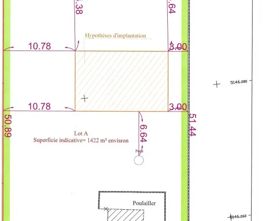 Terrain 1422 m²