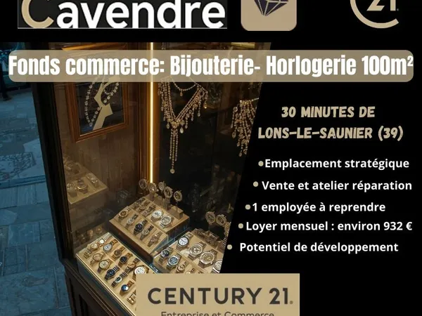 Bijouterie, fonds de commerce, horlogerie 100 m² LONS LE SAUNIER