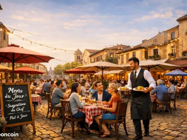 Restaurant sur une des places d'Arras. Terrasse 100places en angle,tres gros passage