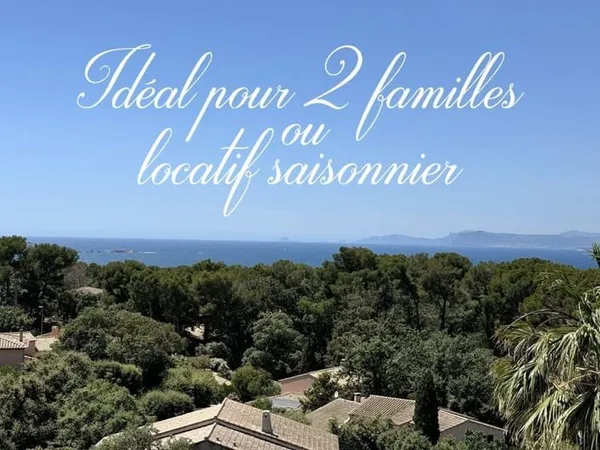 Le Brusc, villa vue mer à 2 mn en voiture du port, idéal 2 familles
