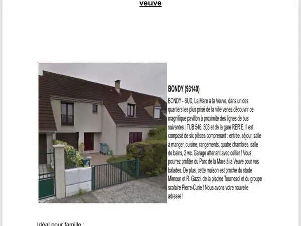 Maison à louer quartier prisé