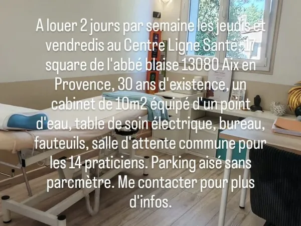 Loue cabinet partagé - 10m²