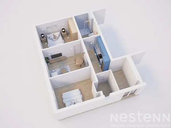 Saint-Pierre Quiberon - Vente appartement rénové à 30 mètres de la mer avec extérieur et 2 chambres