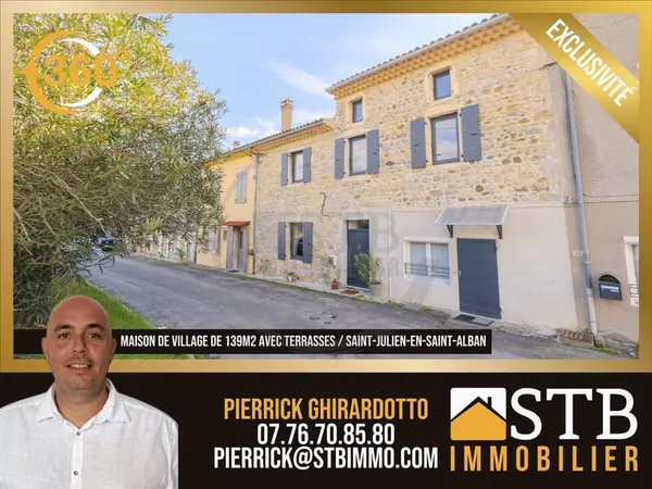 Maison de village rénovée et climatisée à Saint-Julien-en-Sa