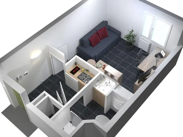 Appartement 2 pièces 19 m²
