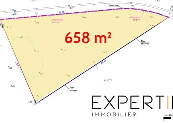 Terrain à batir 658 m2 - BOURGNEUF