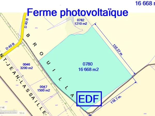 Terrain loisir 19000m2, l'eau, et l'électricité, Abri 20m2