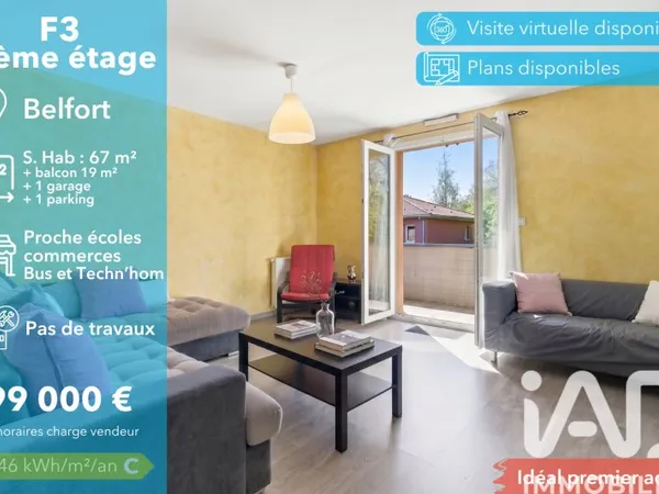 Appartement 3 pièces 66 m²