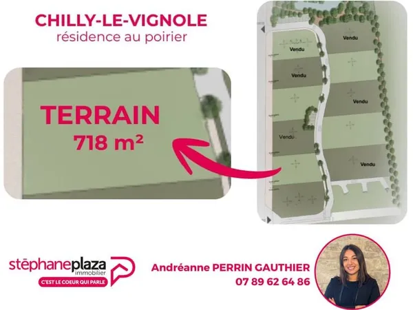 Terrain constructible 718m² - Chilly-le-Vignoble (39570)