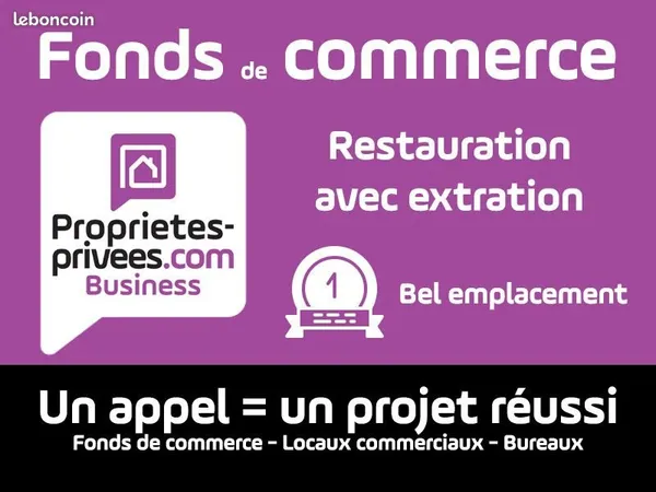 Fonds de commerce restauration rapide 50 m²