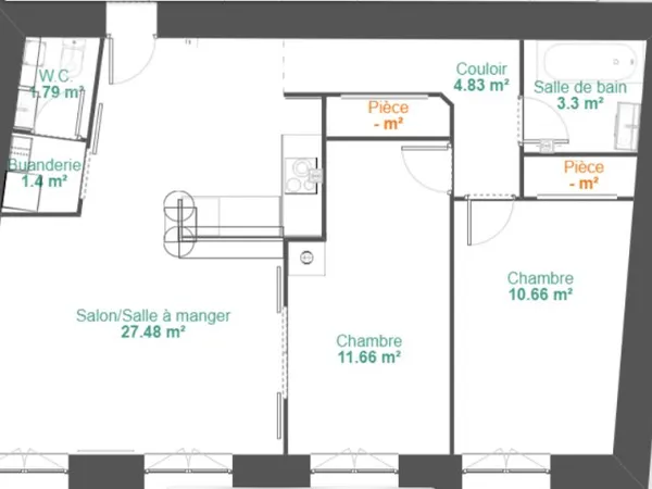 Appartement rénové de 64 m2 Lyon 9