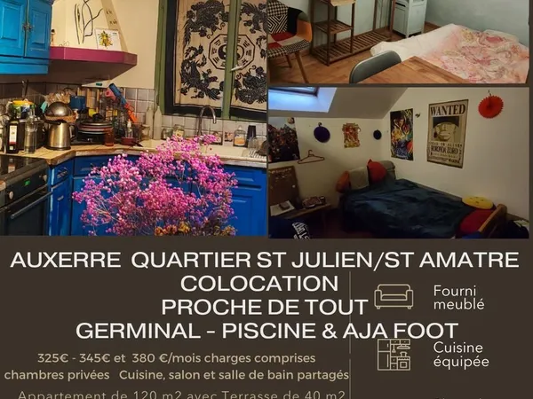 Colocation Familiale à Auxerre dans Appartement avec Terrasse