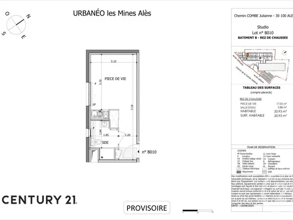 Appartement 1 pièce 21 m²