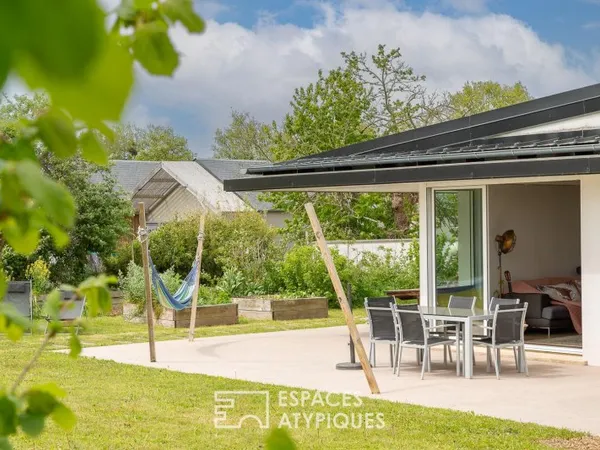 Maison contemporaine de plain-pied, 2 gîtes, proximité mer