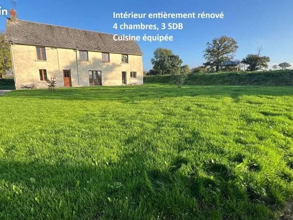 Maison 4 chambres au calme, Cérences, intérieur neuf, travaux de façades à prévoir, terrain 1000 m2,