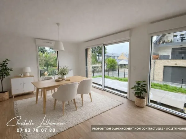 Appartement Dinard 3 pièces - 64.27 m2 - Jardin et local vélo privatifs + Parking