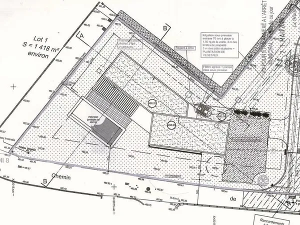 TERRAIN CONSTRUCTIBLE 1418 m² TANNERON