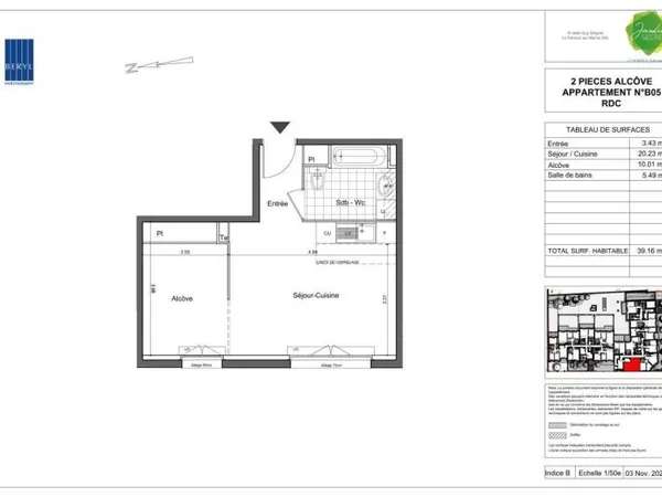 Appartement 2 pièces 39 m²