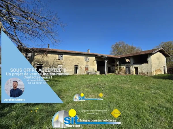 Ferme 203m2 à rénover sur terrain de 12 000 m2 Bellegarde-Poussieu (38270)