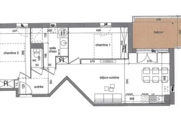 Appartement 3 pièces 62 m²