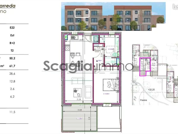 Appartement 2 pièces 50 m²