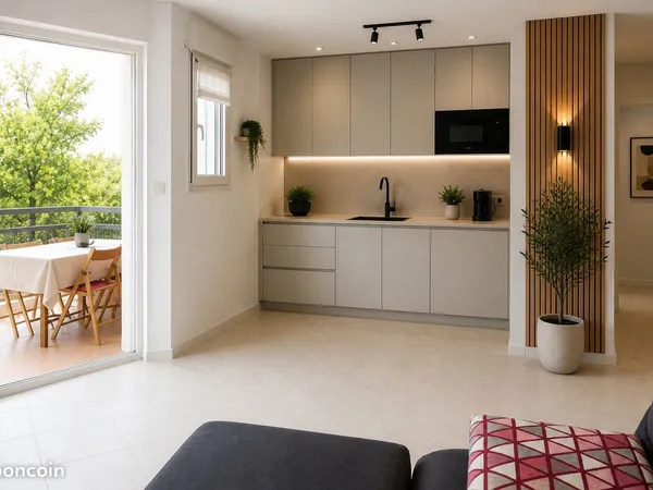 Grand T2 45m² quartier privilegié calme vue dégagé sur la plaine de l'orb
