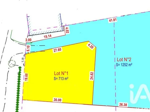 Terrain 713 m²