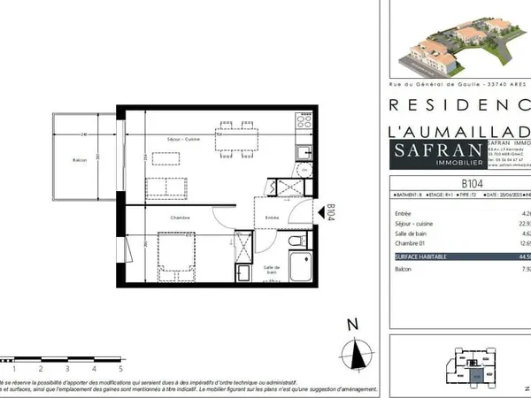 T2 neuf avec balcon exposé ouest Résidence L'Aumaillade,
