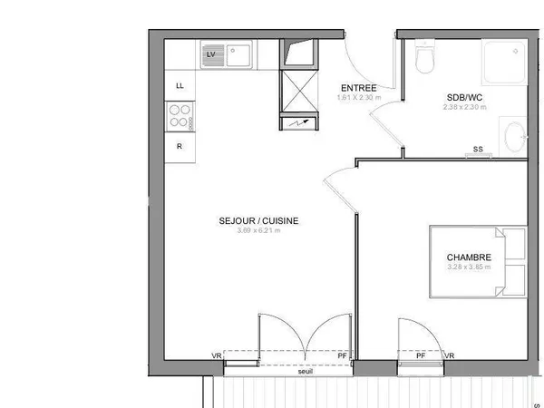 Vente Appartement 2 pièces