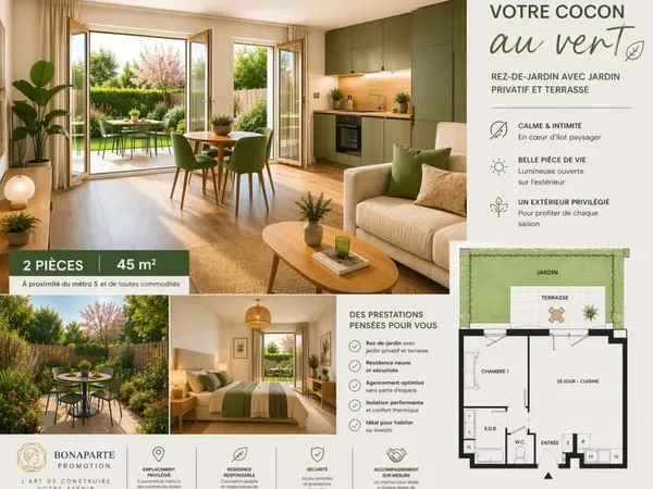 Charmant 2 pièces avec terrasse et jardin à saisir !