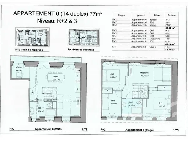 Appartement 4 pièces 77 m²