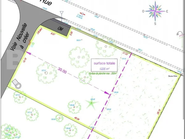 Terrain en individuel 1226 m²