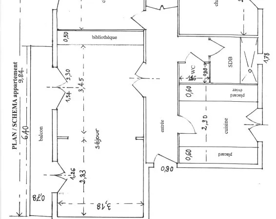 Loue T 3-T 4 : S 64m² environ/appart traversant 4° étage-ascenseur-cave vue/parc boisé/parking/accès