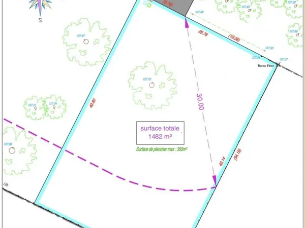 Terrain en individuel 1482 m²